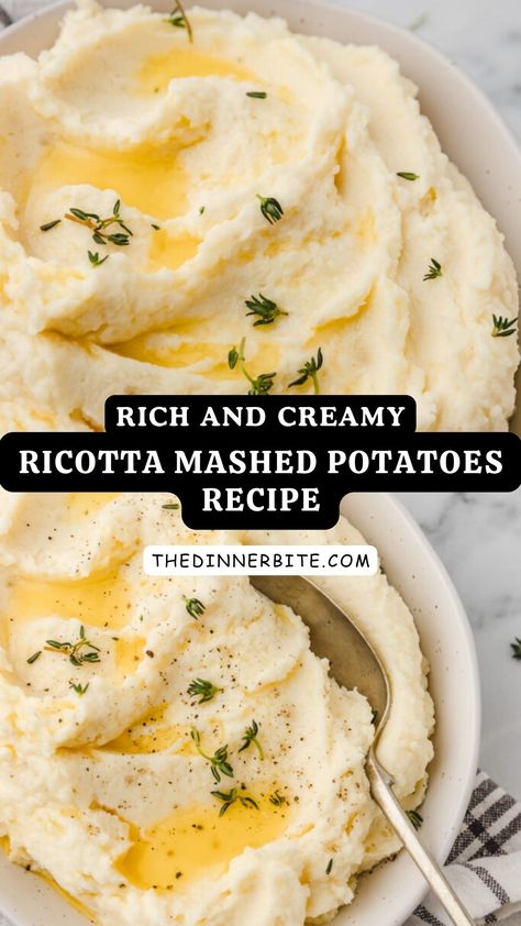 Discover how to create a delectable dish with our Rich and Creamy RICOTTA MASHED POTATOES recipe. Perfect for adding a special touch to your next meal, these mashed potatoes will surely leave you and your guests craving more. Alex Guarnaschelli Mashed Potatoes, Mashed Potatoes With Ricotta Cheese, Rosemary Mashed Potatoes Recipe, Ricotta Mashed Potatoes, Low Sodium Mashed Potatoes, Potatoes With Ricotta Cheese, Cheesy Garlic Mashed Potatoes Recipe, Russet Mashed Potatoes, Flavored Mashed Potatoes