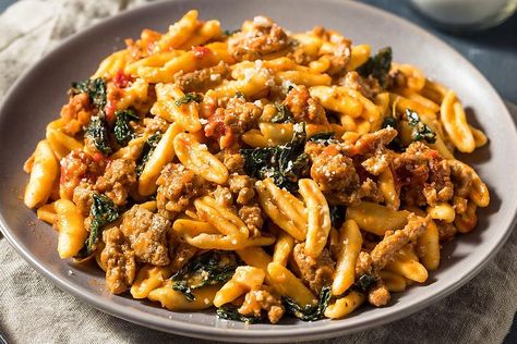 Cavatelli Pasta Recipe, Recipe With Italian Sausage, Cavatelli Recipe, Cavatelli Pasta, Sausage Pasta Recipes, Pasta Alla Norma, Italian Sausage Recipes, Easy Chicken Pot Pie, Pasta E Fagioli