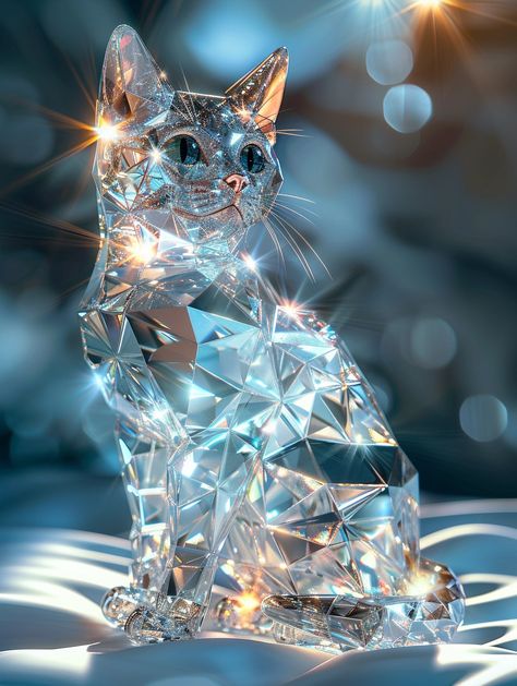 Artistic showcase managed by ThetaCursed, License: CC BY-NC 4.0 Iphone Wallpaper 8k, Cat Phone Wallpaper, Diamond Cat, Crystal Cat, Acrylic Wall Decor, Wall Decor Crafts, Peace Illustration, Floral Wallpaper Phone, Gems Art