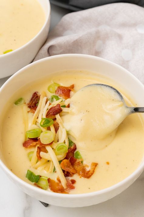 Potato Soup ⋆ 100 Days of Real Food Dairy Free Potato Soup, Homemade Potato Soup, 100 Days Of Real Food, Potato Soup Easy, Creamy Potato Soup, Light Appetizers, Creamy Recipes, Comfort Food Recipes Dinners, Creamy Potato