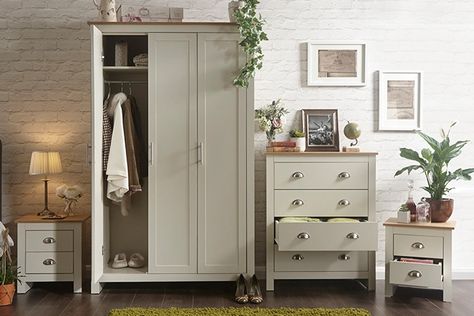 Bedroom Furniture | The Range Cream Bedroom Furniture, Three Door Wardrobe, Cream Bedrooms, Mid Century Chic, Furniture Warehouse, Hanging Rail, Beachcrest Home, Bedroom Furniture Sets, Brushed Steel