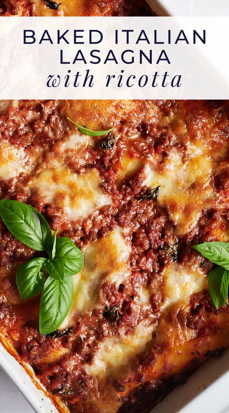 Sausage And Ricotta Lasagna, Lasagne With Ricotta Lasagna Recipes, Spicy Sausage Lasagna, Lasagne With Ricotta Cheese, Easy Lasagna Recipe With Ricotta No Cook Noodles, Homemade Lasagna Recipe Ricotta, Lasagna Italian Sausage, Ricotta Sauce For Lasagna, Food Network Lasagna