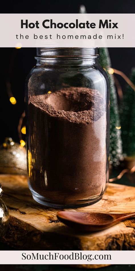 This Homemade Hot Chocolate Mix is way better than store bought and uses real recognizable ingredients. Iced Cocoa, Easy Homemade Hot Chocolate, Food Basics, Hot Chocolate Mix Recipe, Homemade Dry Mixes, Homemade Hot Chocolate Mix, Homemade Pantry, Fun Deserts, Types Of Chocolate