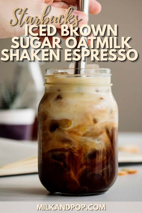 Oatmilk Shaken Espresso Recipe, Shaken Espresso At Home, Shaken Espresso Recipe, Brown Sugar Oatmilk Shaken Espresso, Espresso Drink Recipes, Espresso Recipe, Shaken Espresso, Nespresso Recipes, Espresso Recipes