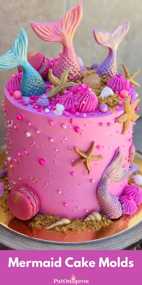 Mermaid Tail Molds by @cristicakes_begues Barbie Torte, Sirenita Cake, Birthday Dream, Mermaid Party Supplies, 6th Birthday Cakes, 5th Birthday Cake, Little Mermaid Cakes, Mermaid Birthday Party Decorations, Mermaid Theme Birthday Party