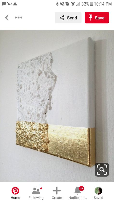 White And Gold Textured Art, Unique Wall Art Diy, Modern Hallway Ideas, Gold Art Painting, Abstract Art Painting Techniques, Abstract Painting Techniques, Entrance Modern, Small Canvas Paintings, Diy Canvas Wall Art