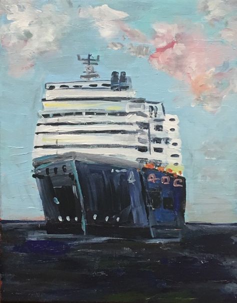 Original painting by Mindy Carpenter  #eurodam #cruise #cruiseship   #luxurycruise #mindycarpenter #painter #artistsoninstagram #artistlife #ocean Cruise Painting, Luxury Cruise, All Aboard, Artist Life, Watercolor Cards, Cruise Ship, Amazing Art, Painting Ideas, Painter