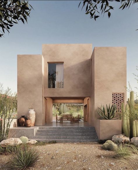 Desert Home Exterior, Adobe House, Casas The Sims 4, Casa Patio, Desert Homes, House Goals, In The Desert, Style House, Dream Home Design