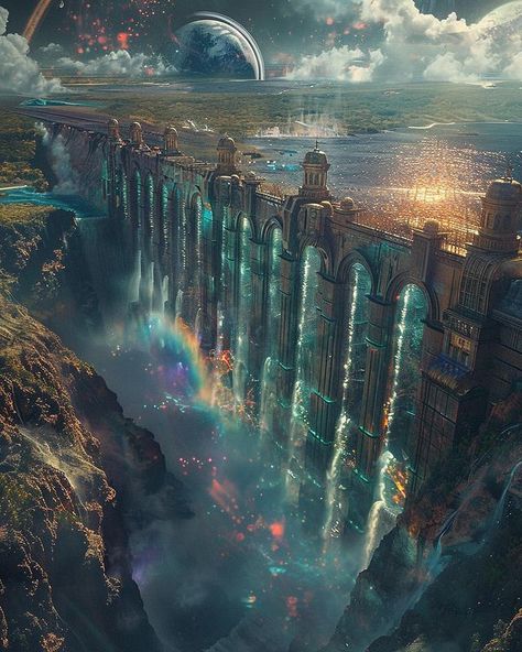 Technology Fantasy Art, Time Magic Aesthetic, World Inspiration, Imaginary World, Cosmic Art, Adventure Art, Magic City, Ancient World, Different World