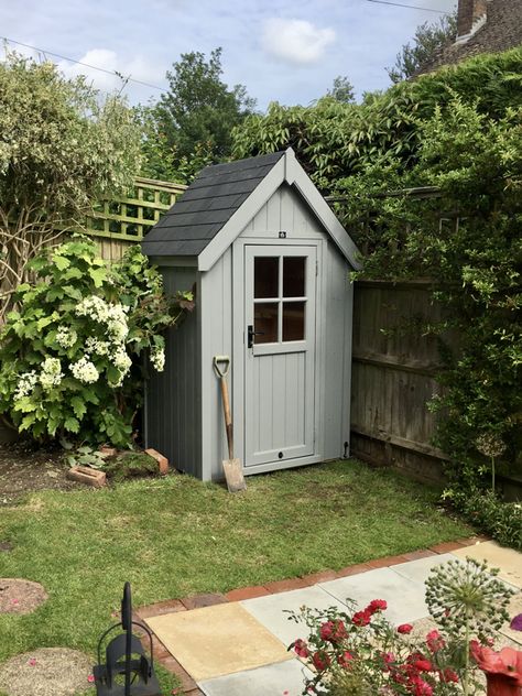 Tool House Backyard Ideas, Garden Design With Shed, Small Garden Ideas With Shed, Shed In The Garden, Shed In Small Backyard, Mini Tool Shed, Small Potting Shed Ideas, Garden Shed Workshop, Shed Uk