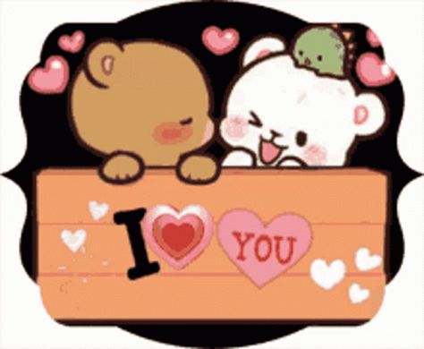 Love You GIF - Love You Too - Discover & Share GIFs Cuddling Gif, Calin Gif, Milk And Mocha, I Love You Animation, Hug Gif, Bear Gif, You Are My Moon, I Love You Too, I Love You Gif