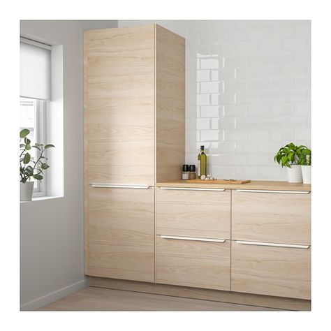 Scandi Kitchens, Ikea Canada, Door Light, Metro Tiles, Shelving Ideas, Wood Pattern, Kitchen Cabinet Doors, White Doors, Ikea Family