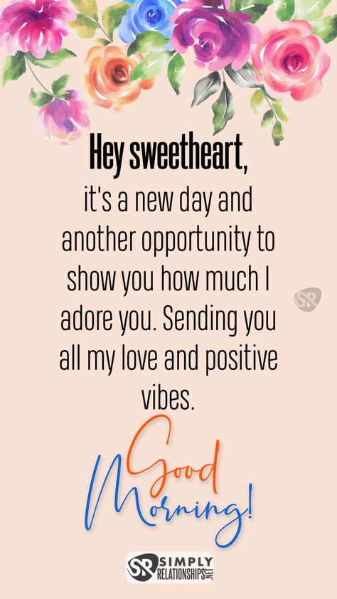 Hey sweetheart, it's a new day and another opportunity to show you how much I adore you. Sending you all my love and positive vibes. Good morning! Prison Love, Morning Messages For Him, Cute Good Morning Messages, Good Morning Love You, Good Morning For Him, Morning Message For Him, Motivational Pics, Love Message For Girlfriend, Love Message For Boyfriend