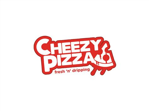 Cheezy-Pizza-Logo Pizza Logo Ideas Creative, Tasty Logo Design, Logo Funny Design, Pizza Logo Design Ideas Brand Identity, Pizza Logo Design Graphics, Pizza Logo Ideas, Pizza Branding Design, Pizza Logo Design Ideas, Pizzeria Logo