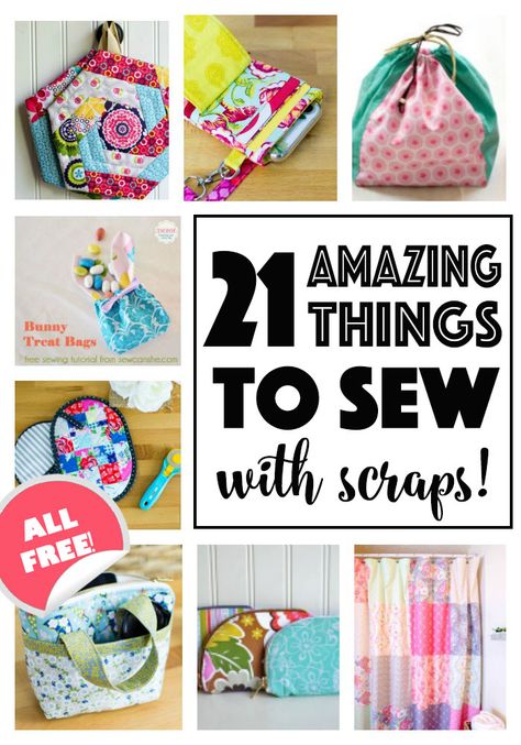 21 Amazing Things to Sew with Scraps! Sew With Scraps, Things To Sew, Fat Quarter Projects, Diy Sy, Scrap Fabric Projects, Sew Ins, Scrap Quilt, Beginner Sewing Projects Easy, Leftover Fabric