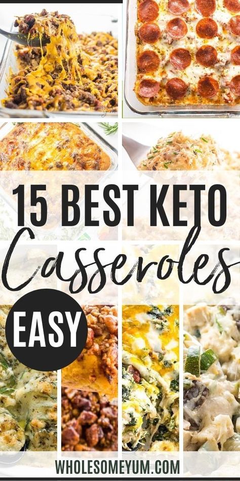 15 Best Low Carb Keto Casserole Recipes - The 15 best keto casserole recipes in one place! Plus, a full guide and tips on how to make low carb keto casseroles the whole family will love. #wholesomeyum #keto #ketocasseroles #lowcarbcasseroles #casseroles #ketorecipes #lowcarbrecipes Keto Quiche, Keto Casserole Recipes, Keto Casseroles, Keto Casserole, Low Carb Casseroles, Keto Pancakes, Low Carb Diets, Recetas Keto, Makanan Diet