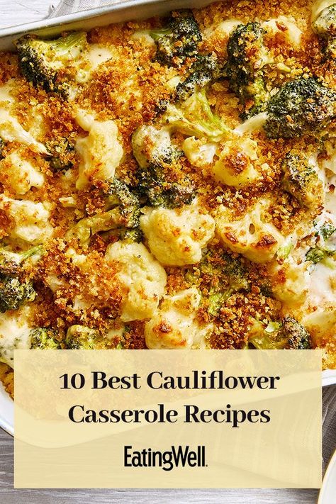 Whole30 Cauliflower Recipes, Cauliflower Entree Recipes, Cauliflower And Meat Recipes, Roasted Cauliflower Casserole, Best Cauliflower Recipes Side Dishes, Recipes Using Fresh Cauliflower, Green Chile Cauliflower Casserole, Califlower Recipes Casserole, Cauliflower And Vegetable Bake