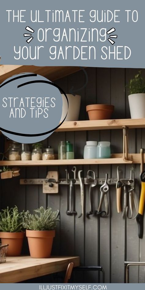 Garden shed showcasing vertical storage solutions. Tips For Organizing, Gardening Projects, Clever Storage Solutions, Clever Storage, Garden Shed, Organization Ideas, Like A Pro, Storage Solutions, Shed