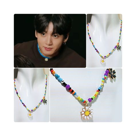 Jungkook Necklace, Jungkook Bracelet, Crochet Necklace With Beads, Kpop Necklace, Bts Necklace, Bts Jewelry, Bts Accessories, Jungkook Style, Bts Bracelet