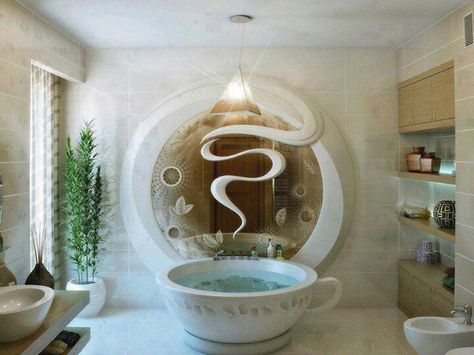 Teacup Bathtub Unique Bathroom Design, Bathtub Design, Bad Inspiration, Unique Bathroom, Bad Design, Bath Room, Dream Bathroom, Beautiful Bathrooms, Amazing Bathrooms