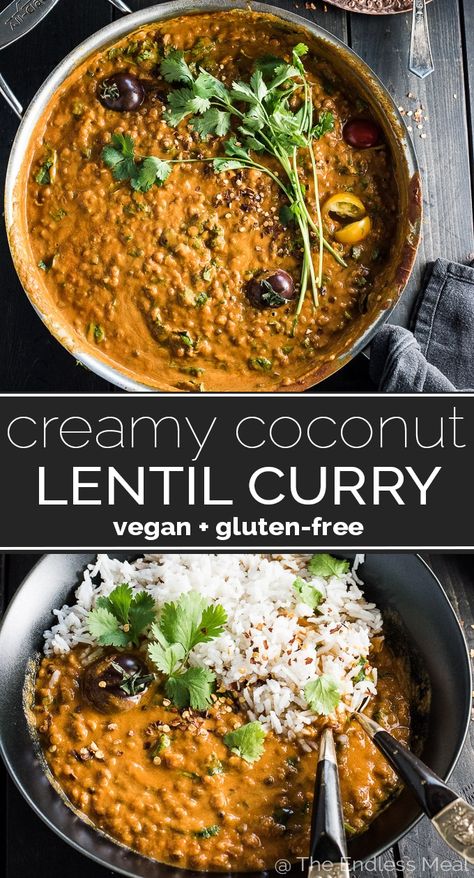 كريم بروليه, Monday Dinner, Coconut Lentil Curry, Meatless Monday Dinner, Lentil Curry Recipes, Makanan Diet, Lentil Curry, India Food, Lentil Recipes