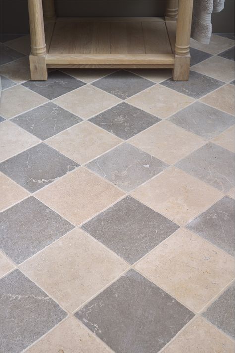 Natural Stone Checkerboard Floor, Travertine Checkered Floor, French Checkered Floor, English Cottage Tile Floors, Parisian Floor Tile, Marble Mosaic Entryway Floor, Stone Checkerboard Floor, Chequerboard Floor Bathroom, Travertine Checkerboard Floor