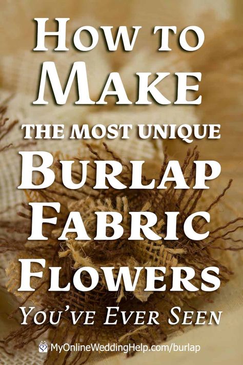 How to make the most unique burlap fabric flowers you've ever seen. Great decor idea for your rustic theme wedding. #FabricFlowers #BurlapFlowers #RusticWedding #ThemeWedding Lace Flowers Tutorial, Burlap Flower Tutorial, Twine Flowers, Easiest Burlap, Jute Flowers, Burlap Roses, Glitter Wine Glasses, Burlap Projects, Diy Burlap