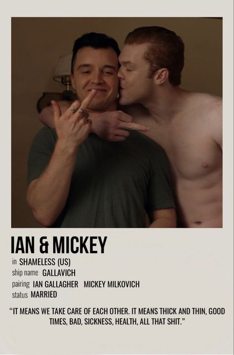 minimal polaroid relationship poster for ian & mickey from shameless (us) Mickey From Shameless, Ian X Mickey, Shameless Series, Shameless Mickey, Shameless Mickey And Ian, Shameless Characters, Ian Mickey, Ian Shameless, Shameless Cast