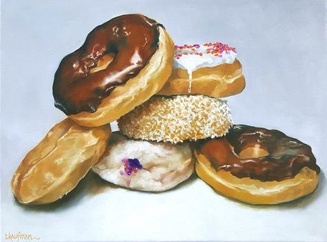 Scary Cake, Pig Oil, Scary Cakes, Artwork Landscape, Doughnut Shop, Food Art Photography, Candy Desserts, Acrylic Oil Painting, Hyperrealism