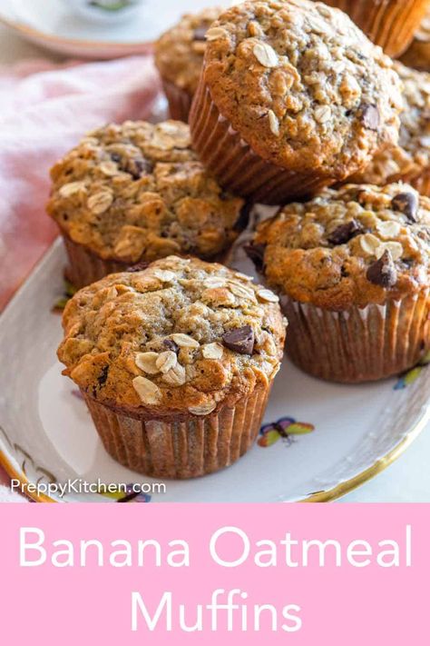 Oatmeal Muffins Banana, Banana Oat Muffin Recipe, Oat Muffins Banana, Banana Oats Muffins Healthy, Oatmeal Banana Breakfast Muffins, Healthy Banana Bread Muffins Oats, Oat Meal Banana Muffins, Muffin Banana Oatmeal, Best Banana Oatmeal Muffins