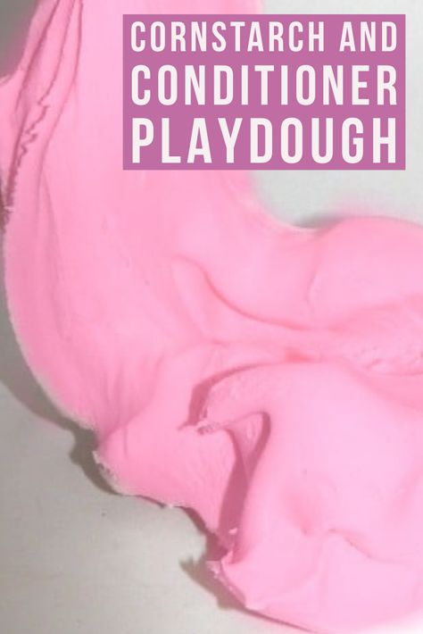 Home Made Playdough Recipe, Slime Recipe Cornstarch, Cornstarch And Conditioner, Conditioner Playdough, Cornstarch Slime, Easy Homemade Playdough Recipe, Easy Playdough Recipe, Diy Playdough, Kids Sensory Play