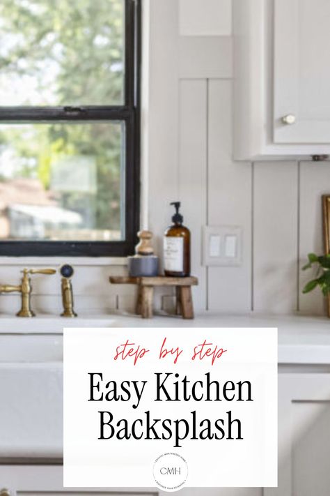 Revamp your kitchen on a budget with these stunning shiplap backsplash ideas perfectly complementing white cabinets! Transform your space into a haven of modern charm with this affordable and aesthetic upgrade. Click to discover how shiplap can elevate your kitchen design effortlessly! White Cabinet And Backsplash, Kitchen With Vertical Shiplap Backsplash, Grey Shiplap Backsplash Kitchen, Shiplap Splashback Kitchen, White Beadboard Backsplash Kitchen, Shiplap In Kitchen Backsplash, Shiplap Tile Backsplash Kitchen, Mobile Home Backsplash Ideas, Shiplap For Kitchen Backsplash