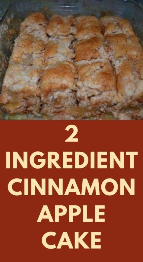 2 Ingredient Cinnamon Apple Cake - TASTYDONE Weight Watchers Kuchen, Weight Watchers Cake, Cinnamon Apple Cake, 2 Ingredient Cakes, Weight Watcher Desserts, Plats Weight Watchers, 2 Ingredient Recipes, Angel Food Cake Mix Recipes, Apple Dump Cakes