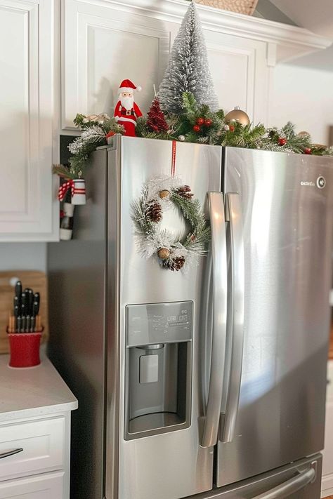 10 Eye-Catching Fridge Top Decor Ideas to Upgrade Your Kitchen Aesthetics - Home Made Graceful Top Fridge Decor, Decor On Top Of Fridge, Decor Above Fridge, Top Of Fridge Decor Ideas, Top Of Fridge Decor, Fridge Top Decor Ideas, Fridge Top Decor, Top Of Fridge, Refrigerator Decor