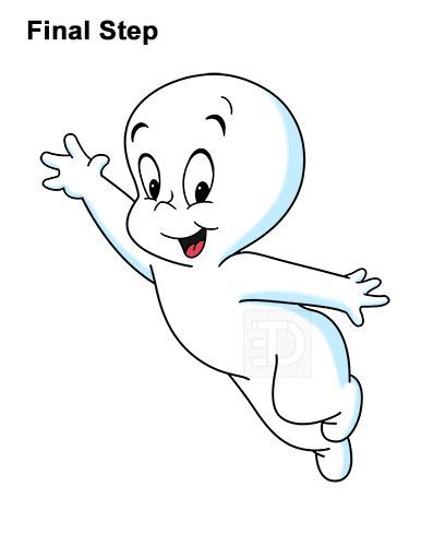 Draw Casper the Friendly Ghost Casper The Ghost Drawings, Casper Drawing Ghost, Casper The Friendly Ghost Drawing, Casper Nails, Casper Drawing, Casper The Friendly Ghost Tattoo, Cartooning Ideas, Casper Tattoo, Casper Cartoon