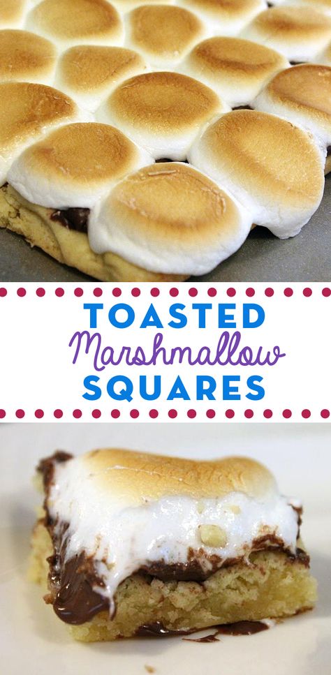 Marshmallow Dessert Recipes, Marshmallow Squares, Marshmallow Desserts, Fluff Recipe, Recipes With Marshmallows, Chocolate Hazelnut Spread, Chocolate Nutella, Marshmallow Fluff, Toasted Marshmallow