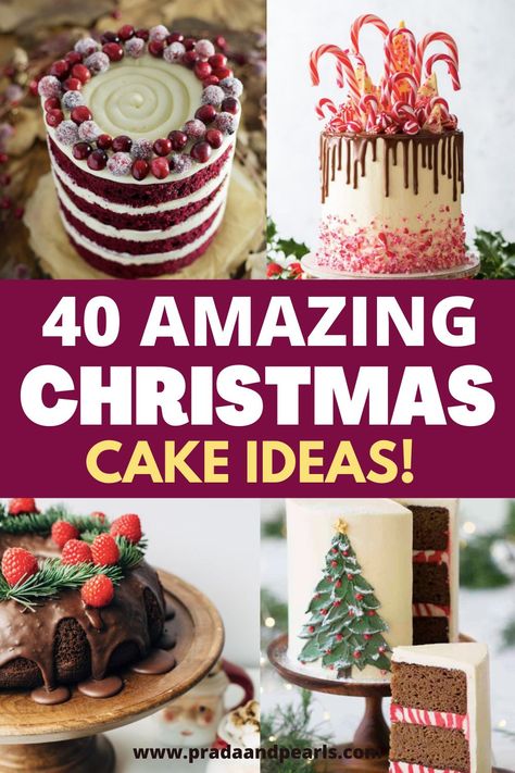 Chocolate Cake For Christmas Design, Holiday Cakes Christmas Easy Recipes, Christmas Layered Cake, Cakes For Christmas Easy, Holiday Layer Cake, Amazing Christmas Cakes, Christmas Cake Competition, Best Cakes For Christmas, Christmas Drip Cake Ideas