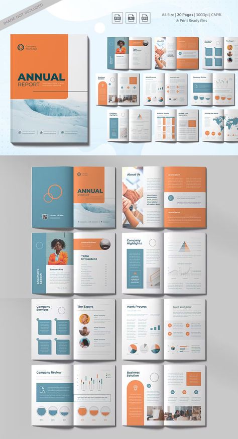 Company Annual Report Brochure Design AI, EPS, PSD. 20 Pages. Brochure Booklet Design Layout, Brochure Index Page Design, Print Brochure Design, Brochure Page Design, Workbook Design Inspiration, Quarterly Report Design, Report Template Design Layout, Buletin Design Ideas, Corporate Magazine Layout Design