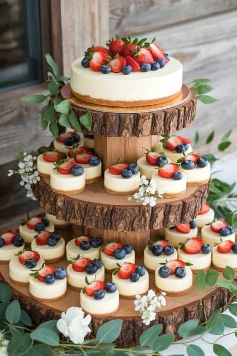 Cheesecake Wedding Cake Ideas: Unique Twists on a Classic Dessert - OMG Hitched! Backyard Wedding Cake Ideas, Bush Wedding Ideas, Unique Wedding Dessert Ideas, Nontraditional Wedding Cake, Alternatives To Wedding Cake, Cheesecake For Wedding, Wedding Cheesecake Ideas, Unique Wedding Desserts, Cheesecake Wedding Cake Ideas