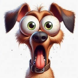 Funny surprised dog with bulging eyes in caricature style,art colored pencils,detailed drawing,naive,cartoon,cartoon,fun,sharp shot,32k,best quality - Image Creator from Microsoft Designer Dog Cartoon Funny, Animated Dogs Cartoon, Dog Character Expressions, Dog Caricature Drawing, Angry Dog Cartoon, Cartoon Pet Portraits, Surprised Dog, Dog Caricature, Bulging Eyes