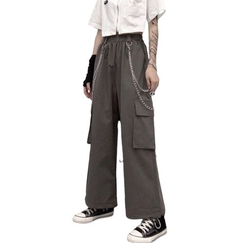 Grey Suit White Shirt, Hip Hop Cargo Pants, Gothic Shorts, Waistband Design, Grey Cargo Pants, Harajuku Women, Hip Hop Shirts, Cargo Pants Outfit, Casual Wide Leg Pants