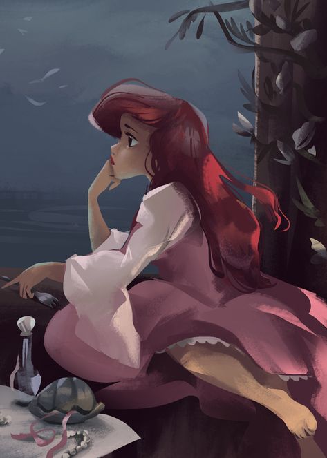 Princesas Disney Anime, Ariel Disney, Images Disney, Karakter Disney, Disney Princess Ariel, Disney Artwork, Disney Ariel, Art Disney, Pinturas Disney