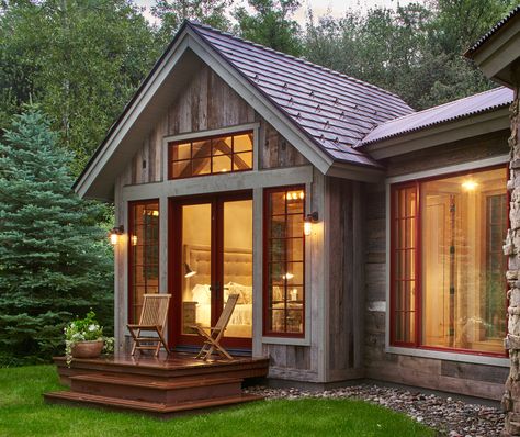 ***I love the weather wood and roof pitches and roof lines. Dream House In The Woods, Fishing Cabin, Secluded Cabin, Rustic Exterior, Luxury Cabin, Mountain Modern, Dream House Rooms, Concept Architecture, House In The Woods