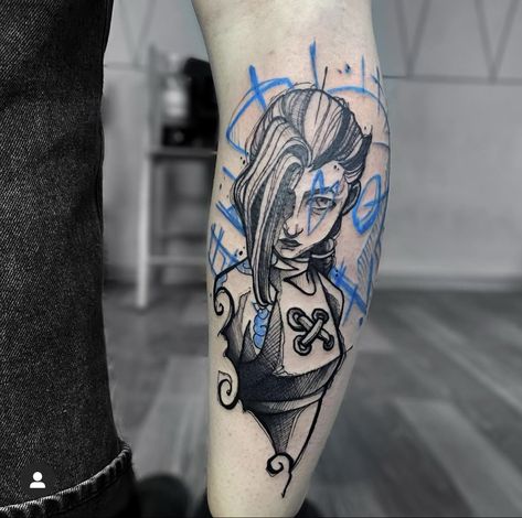 Arcane Jinx Tattoo Design, Jinx Butterfly Tattoo, Jinx Arcane Tattoo Ideas, Arcane Jinx Tattoo, Jinx Cloud Tattoo, Jinx Tattoo Design, Jinx Arcane Tattoo, League Of Legends Tattoo Ideas, Jinx Tattoo Ideas