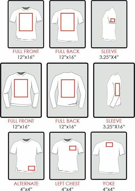 HTV sizing for shirts. How big do I make my image? Vinyle Cricut, Sublimacion Ideas, Idee Cricut, Logo Placement, Silhouette Tutorials, Customized Products, Vinyl Shirts, Diy Cricut, Cricut Tutorials