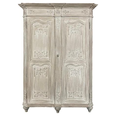 Check out this item from 1stdibs! 18th Century Country French Louis XVI Period Whitewashed Armoire: https://www.1stdibs.com/id-f_34899802 Whitewashed Armoire, Cottage French, Linen Press, Base Moulding, Flat Panel Tv, The Door Is Open, Brass Hinges, Country French, Bas Relief