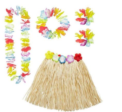 Disfraces de hawai para el colegio de tus niños en www.martinfloressl.es #sevilla info.martinflores@gmail.com Hawai Party, Hawaii Decorations, Hula Party, Hula Dancing, Dancing Skirt, Gold Clothing, Hawaiian Party Decorations, Grass Skirt, Flower Costume