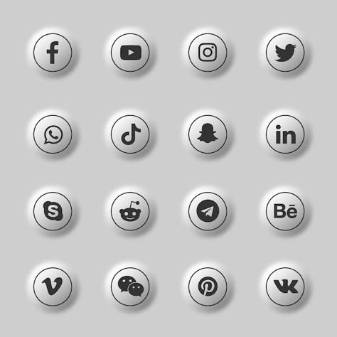 Social media 3d icons and logos collecti... | Premium Vector #Freepik #vector #social-media-buttons #social-buttons #facebook-button #social-media-white Social Media Icons Aesthetic, Media Icon Design, Cool Powerpoint Backgrounds, Facebook Button, Business Card Icons, Instagram Mockup, Thank You Pictures, Photoshop Logo, Jewelry Logo Design