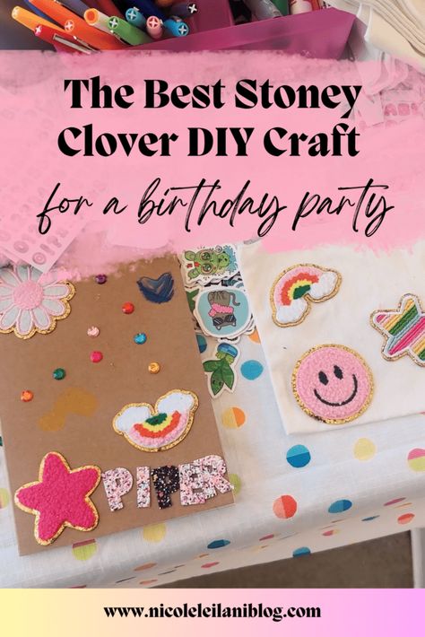 Looking for a fun and creative way to jazz up your birthday party? Check out this awesome Stoney Clover DIY craft idea! Perfect for adding a personal touch and a splash of color to your celebration. Get ready to craft, chat, and create memories! 🎉✨ #BirthdayParty #DIYCrafts #StoneyClover Crafts For Girls Birthday Party, Arts And Crafts Birthday Party Ideas, Stoney Clover Birthday Party, Patch Party Birthday, Birthday Party Arts And Crafts, Crafts For Birthday Party, Birthday Party Crafts For Kids, Craft Birthday Party Ideas, Kids Craft Party