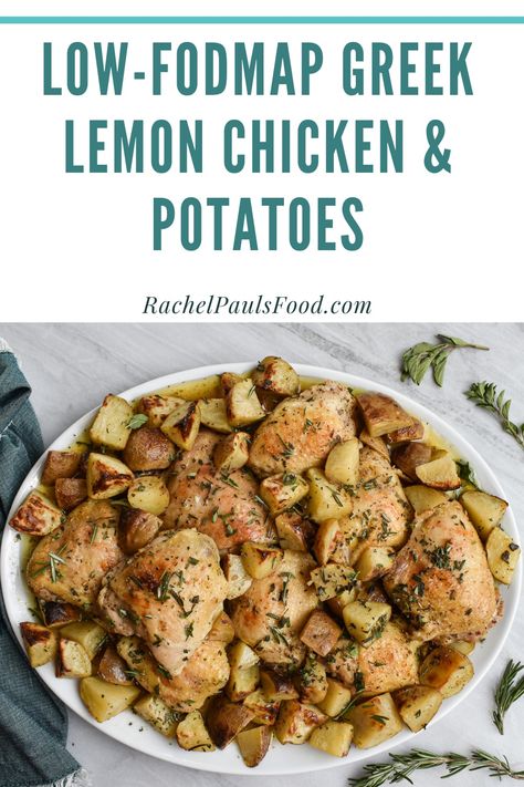 Low Fodmap Chicken Crockpot Recipes, Low Fodmap Crockpot Chicken, Low Fodmap Baked Chicken, Low Residue Recipes, Low Fodmap Chicken Salad, Greek Lemon Chicken And Potatoes, Low Fodmap Chicken Recipes, Fodmap Chicken Recipes, Lemon Chicken And Potatoes